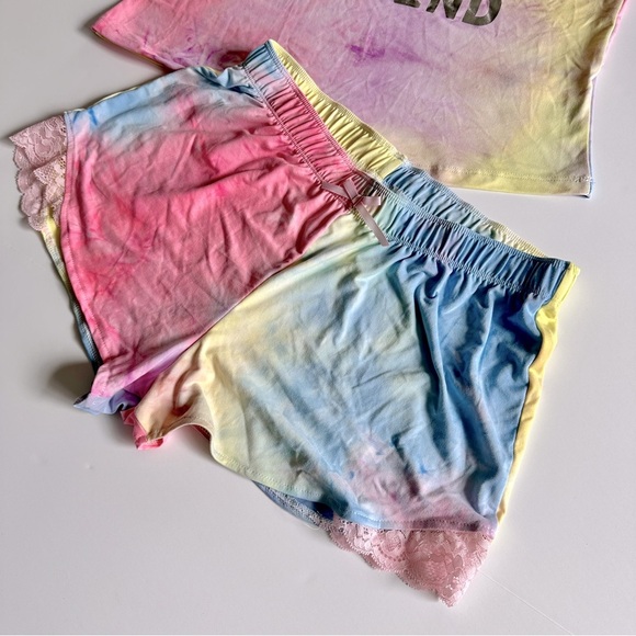 Colorful Tie-Dye Shorts Pajama Set, Women’s Size: Small - Picture 2 of 9